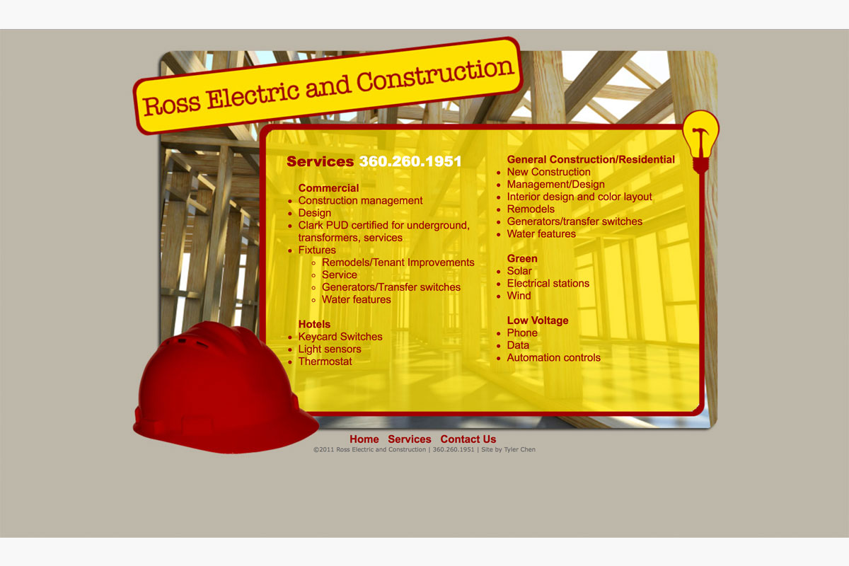 Ross Electric and Construction website